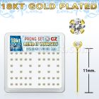 18yz25xc caja display piercing nariz doblar tu mismo plata esterlina 925 oro 18 kts grandes zirconia claras 2 5mm venta