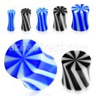 acpa dilatacion plug doble flare acrilico solido molinillo azul blanco distribuidor