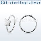 aghbt22 925 silver seamless nose ring butterfly