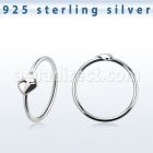 aghht22 925 silver seamless nose ring heart