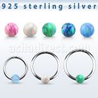 agselo22 aro continuo plata 925 0 6mm bola opalo 3mm venta