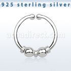 agsep12l anillo septum falso plata 925 1mm bolas tres alambres 12mm al por mayor