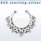 agsepd11 falso septum plata 925 1mm amplio grabado vintage indio 12mm mayorista