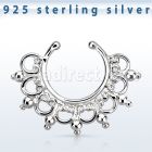 agsepd12 falso septum plata 925 1mm extra amplo indio 12mm mayorista