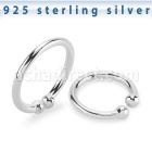 agsepm silver fake septum ring plain