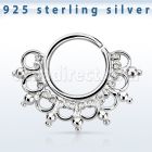 agsepv12 aro septum plata 925 1mm vintage indio extra amplio gravado 8mm mayorista