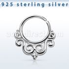 agsepv7 aro septum plata 925 1mm decorado indio 8mm distribuidor mayorista