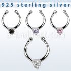agsepz3 falso septum plata 925 1mm zirconia 3mm centro 12mm mayorista