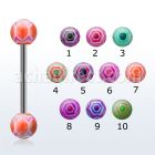 bbdxf barbell lengua acero quirurgico bolas acrilicas 6mm tela arana 16mm distribuidor