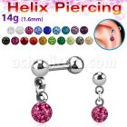 bber45b barbell helix acero quirurgico bolas 4mm bola multi cristal ferido 5mm al por mayor