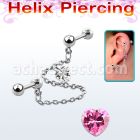 bber48 piercing helix cadena barbell acero quirurgico bolas 4mm 6mm conectado barbell acero 7cm zirconita corazon al por mayor