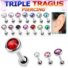 bber62 piercing tragus acero quirurgico cristal bisel 3mm 5mm bola acero liso al por mayor