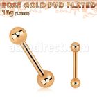 bbettb barbell ceja acero 316l pvd oro rosa bolas 3mm distribuidor mayorista