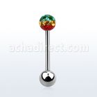 bbfr5r barbell lengua acero quirurgico bola multi cristal ferido 5mm rayas colores rasta bola acero liso 5mm inferior distribuidor mayorista