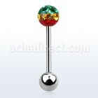 bbfr6r barbell lengua acero quirurgico bola 6mm multi cristal ferido rayas rasta bola acero liso 6mm venta
