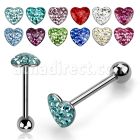 bbmtj3 barbell lengua acero quirurgico corazon plano cristal ferido bola acero 5mm 16mm distribuidor