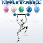 bbnpd13 barbell pezon acero quirurgico bolas 5mm opalo hombre colgando plata distribuidor mayorista