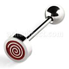 bbsh10 barbell lengua acero quirurgico redonda 8mm logo rojo espiral grabado bola 6mm 16mm venta
