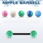 bbt2om barbell pezon acero quirurgico anodizado bolas opalo 5mm al por mayor