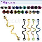 bbtcj barbell industrial zig zag acero anodizado bolas multi joya 5mm mayorista