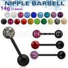 bbtfr6 barbell lengua acero quirurgico anodizado bola 6mm multi cristal ferido bola acero liso 6mm mayorista