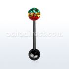 bbtfr6r barbell lengua acero quirurgico anodizado bola multi cristal ferido 6mm rayas colores rasta bola anodizada 6mm distribuidor mayorista