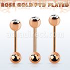 bbttc barbell lengua acero 316l pvd oro rosa bola 6mm joya bisel bola 6mm lisa mayorista