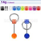 bbuvdisl barbell lengua acero quirurgico dado acrilico uv 5mm conectado aro bola presion 16mm venta