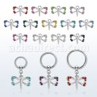 bcrg761 aro bola presion acero colgante mariposa pequena colgante laton chapado plata