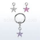 bcrgz413 aro bola presion acero 316l colgante flor zirconia plata al por mayor