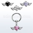 bcrgz586 aro bola presion acero 316l zirconia corazon colgado alas mayorista