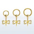 bcrtg761 aro bola presion acero chapado pvd dorado pequeno colgante cristal libelula colgante laton chapado oro