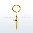 bcrtg768 aro bola presion acero chapado pvd dorado colgante punal colgante laton chapado oro