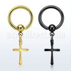 bcrtgcrs aro bola presion acero 316l pvd negro dorado colgante liso cruz simple venta