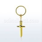 bcrts768 aro bola presion acero chapado pvd dorado colgante punal colgante laton chapado oro