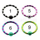 bctl14 aro bola presion acero quirurgico pvd rayas cebra bola cierre 4mm venta