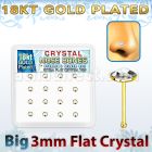 bfbrg16c caja 16 piercing nariz hueso plata esterlina 925 0 6mm oro 18 kts cristal claro extra plano 3mm distribuidor mayorista