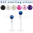 bilbpr labret bio flexible transparente plateada bola perla falsa 3mm distribuidor mayorista