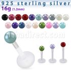 bilbpr labret bio flexible transparente plateada bola perla falsa 3mm distribuidor mayorista