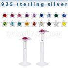 bilbs labret bio flexible transparente plata esterlina estrella cristal centro distribuidor