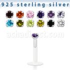 bilz25m labret bio flexible transparente plata esterlina zirconita redonda 2 5mm distribuidor