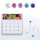 biswmx16 caja 16 piercing nariz l bio flexible 1mm cristal redondos 1 5mm al por mayor