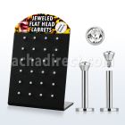 blbc25 display 24 labret acero quirurgico rosca interna joyas planas 2 5mm 8mm al por mayor