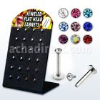 blbm25 display 24 labret acero quirurgico rosca interna joyas planas 2 5mm 8mm distribuidor