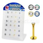 blbtc display 24 labret acero quirurgico anodizado rosca interna joyas planas 2 5mm 8mm distribuidor