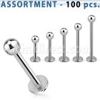 blk03a surtido piercings 100 labrets acero quirurgico bola 3mm venta