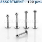 blk03b surtido piercings 100 labrets acero quirurgico bola 2 5mm al por mayor