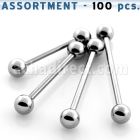 blk103 surtido piercings 100 surtidas barbells lengua acero quirurgico bolas 5mm venta