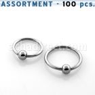 blk107 surtido piercings 100 aros bola presion acero quirurgico 1mm bola 2 5mm al por mayor