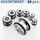 blk179 surtido piercings 28 dilataciones tunel tornillo anillos goma decorativos distribuidor mayorista